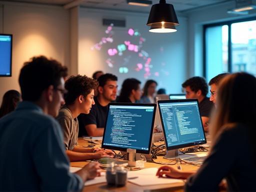 Team participating in an internal hackathon
